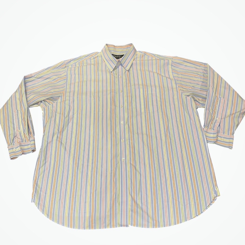 Brooks Brothers Country Club‎ Mens XXL Egyptian Cotton Striped Button Down Shirt